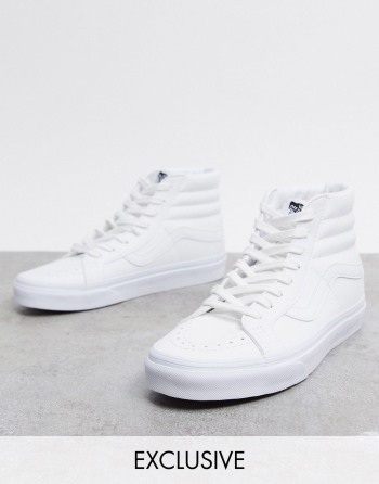 Vans Sk8-Hi Faux Leather Bijele - Ženske Tenisice | 50827RUDA